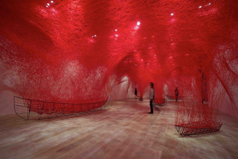 Chiharu Shiota, Uncertain Journey, 2019, Mori Art Museum, Tokyo, photo Sunhi Mang