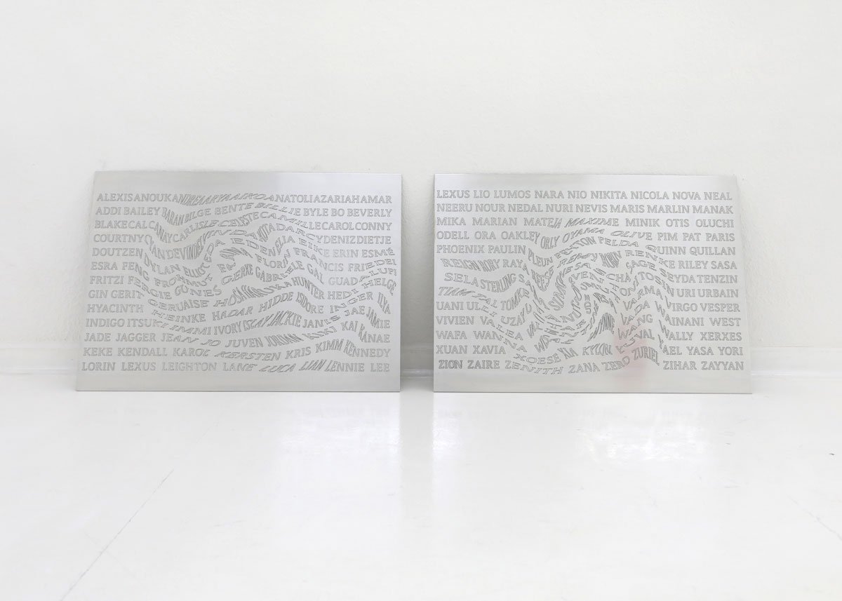 Lena Marie Emrich, Weather Neutralisation, 2020.Aluminium, 2-part, 70 x 50 x 0.3 cm.Courtesy of the Artist and Kunstverein Göttingen.