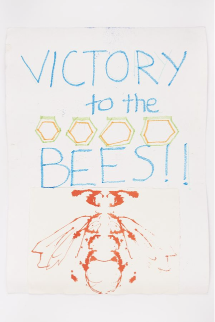 Joan Jonas, Victory to the BEES!!, 2016.Watercolour on handmade paper, 75.6 x 55.9 cm.Courtesy of the Artist and Private Collection.