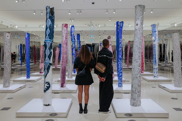 Bark Ladies, opening night. Courtesy of the artists and NGV International. Photo: Liz Sunshine.